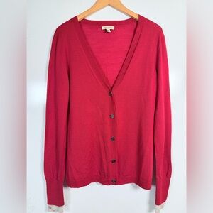Burberry Brit Red Button-Up Cardigan Size Large